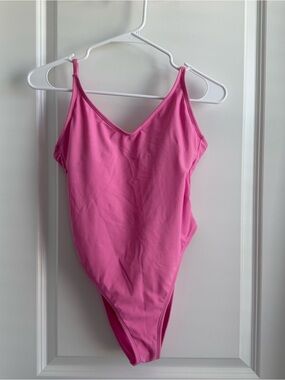 Target Hot Pink V-Neck One-Piece Swimsuit